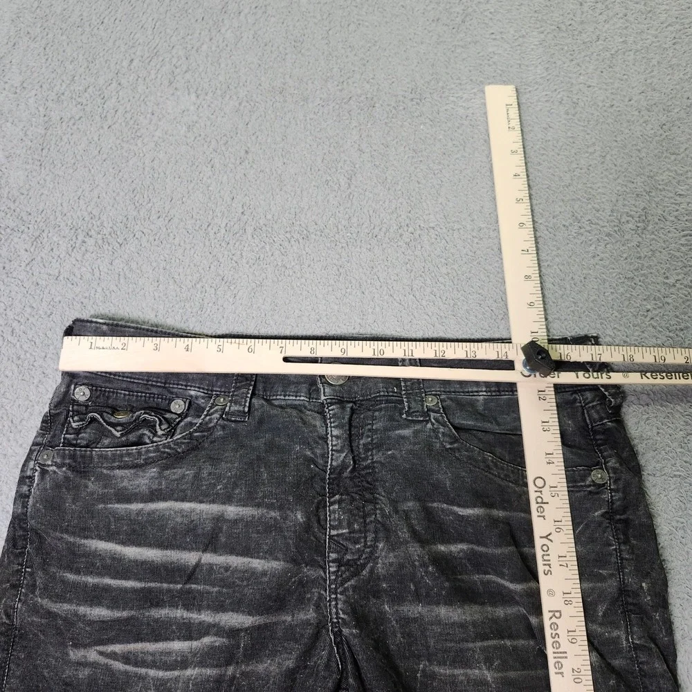True Religion Mens 33 Ricky Relaxed Straight Shorts Gray Acid Wash Corduroy